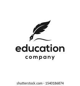 Quill Pen Logo Design Logo Vector