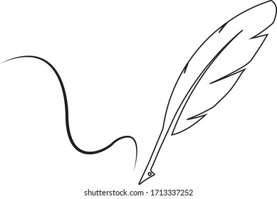 quill pen logo stock illustration design