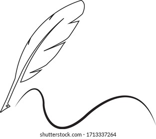 quill pen logo stock illustration design