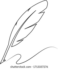 quill pen logo stock illustration design