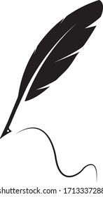 quill pen logo stock illustration design