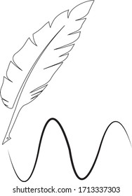 quill pen logo stock illustration design