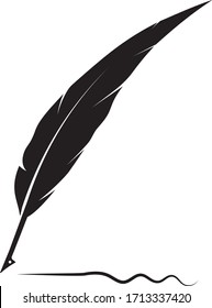 quill pen logo stock illustration design