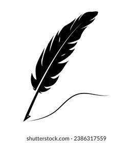 Quill pen logo stock illustration template design