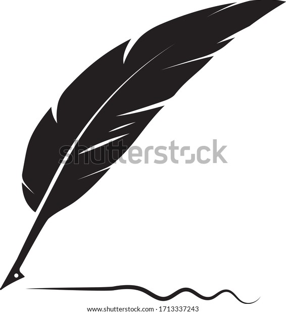 quill pen logo stock\
illustration design