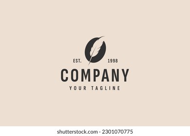 quill pen logo vector icon illustration