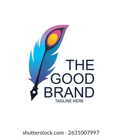 Quill pen logo vector illustration