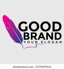 quill pen logo vector template