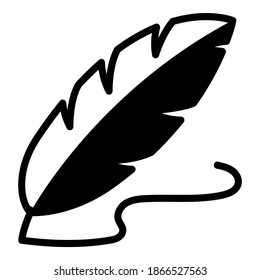 quill pen vector glyph icon, school and education icon