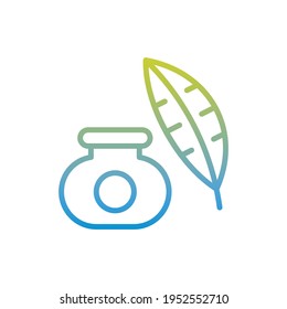 Quill pen vector gradient icon style illustration. EPS 10 file