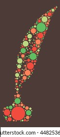 Quill shape vector design by color point