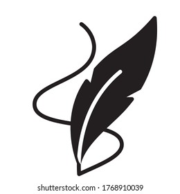 quill signature glyph solid icon