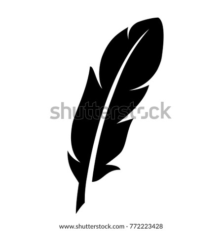 Quill silhouette vector icon illustration isolated on white background