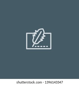 Quill vector icon. Quill concept stroke symbol design. Thin graphic elements vector illustration, outline pattern for your web site design, logo, UI. EPS 10.
