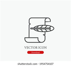 Quill vector icon. Editable stroke. Symbol in Line Art Style for Design, Presentation, Website or Apps Elements, Logo. Pixel vector graphics - Vector