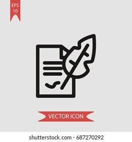 Quill vector icon, illustration symbol