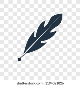 Quill vector icon isolated on transparent background, Quill transparency logo concept