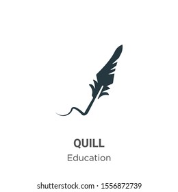 Quill vector icon on white background. Flat vector quill icon symbol sign from modern literature collection for mobile concept and web apps design.