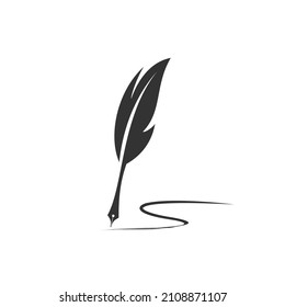 Quill vector logo icon stock illustration