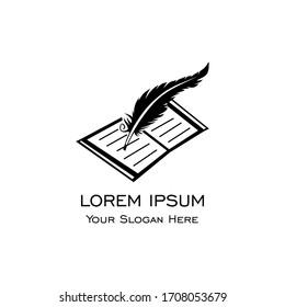 A quill writes quill in the style of drawing on a book