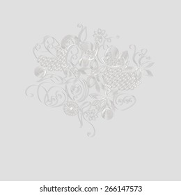 Quilling - card for congratulations - flowers, fruit summer