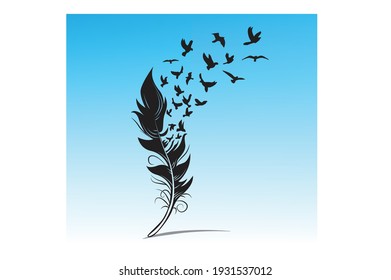 quills  birds vector art fly birds