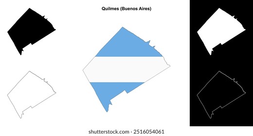 Conjunto de mapas do departamento de Quilmes (Buenos Aires)