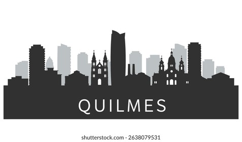 Quilmes Skyline Silhouette with Argentina.