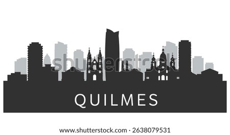 Quilmes Skyline Silhouette with Argentina.