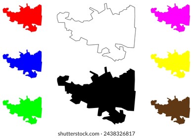 Quilpue city (Republic of Chile) map vector illustration, scribble sketch Quilpué City and Commune map