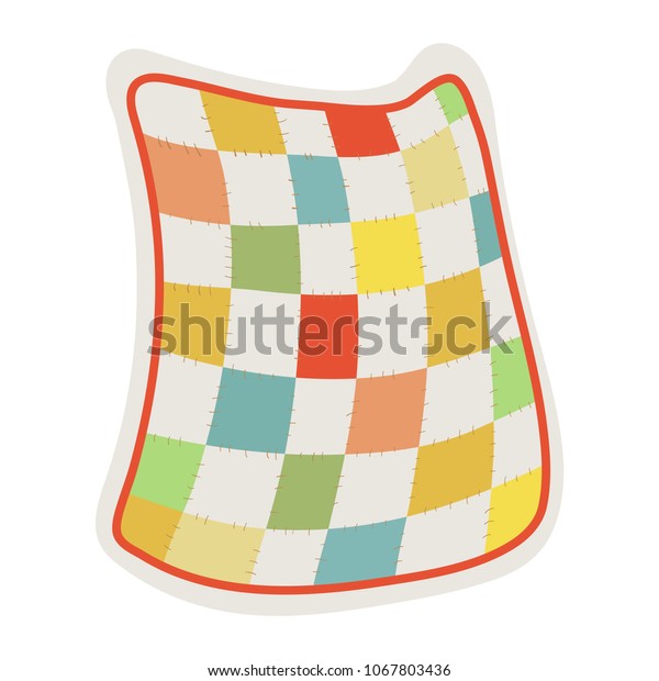 Quilt
blanket. Clip art illustration on white
background.