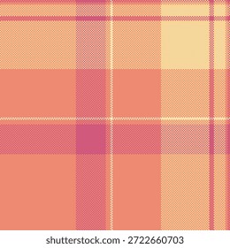 Steppstoff Textil Hintergrund, Schule Textur Check nahtlos. Bettzeug kariertes Vektortartan Muster in roten und bernsteinfarbenen Farbpalette.