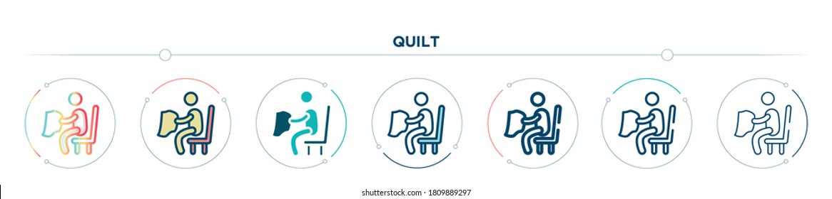quilt icon designed in gradient, filled, two color, thin line and outline style. vector illustration of quilt vector icons. can be used for mobile, ui, web
