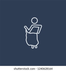 Quilt icon. Trendy flat vector line Quilt icon on dark blue background from Activity and Hobbies collection. 