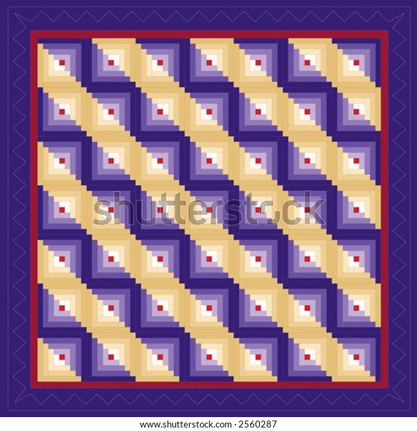 Quilt Log Cabin Pattern Straight Furrow Stock Image Download Now