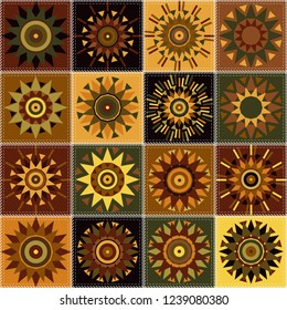 quilt patchwork background with mandala ethnic style