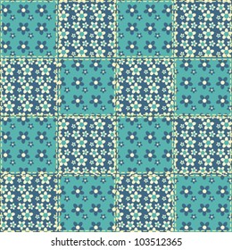 Quilt seamless pattern. Vector patchwork background.