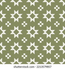 Quilt sewing pattern design. Seamless pattern. Patchwork block. Vector illustration.