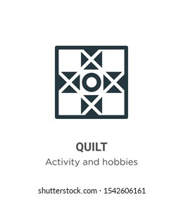 Quilt vector icon on white background. Flat vector quilt icon symbol sign from modern activity and hobbies collection for mobile concept and web apps design.