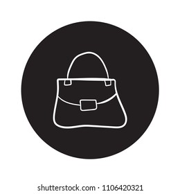 quilted bag doodle icon flat black