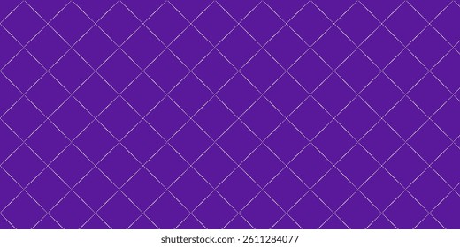 Quilted Diamond Pattern  White Dotted Grid on Deep Purple Background, Seamless Texture