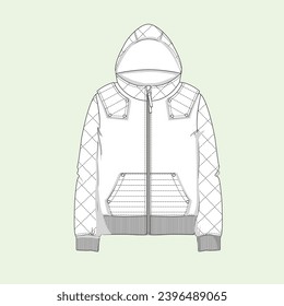 Steppjacke-Flachskizze, Kinder , Herrenmode