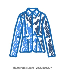 quilted jacket outerwear female doodle icon sketch vector. quilted jacket outerwear female sign. isolated symbol illustration