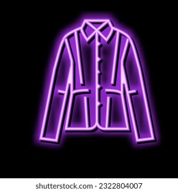 quilted jacket outerwear female neon light sign vector. quilted jacket outerwear female sign. isolated symbol illustration