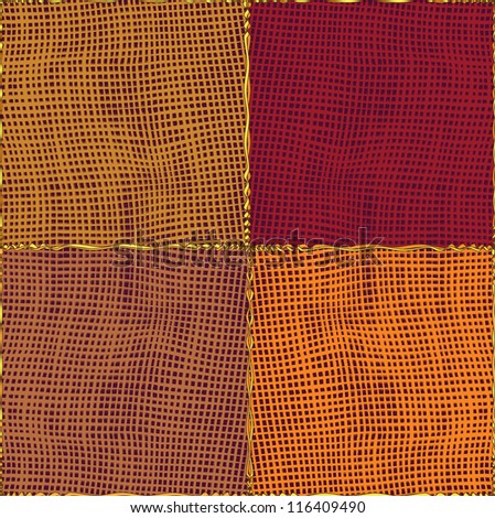  Quilted medley gingham cloth,seamless composition.