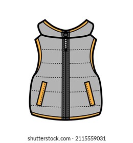 Gris acolchado con guarnecido naranja para variación de color masculino para colorear sobre fondo blanco