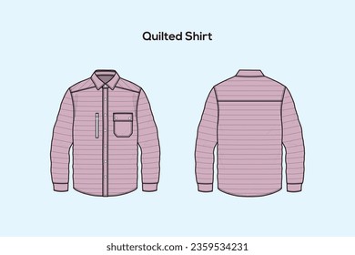 Camisa acolchada con un relleno ligero para un aislamiento cómodo. Un estilo de corte recto con cierre regular de cuello y botón de ajuste en la parte delantera.