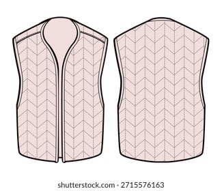 Steppweste Modell Vektor Design technische Illustration.