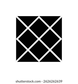 Quilting Block Patchwork Square, Minimal Black Icon