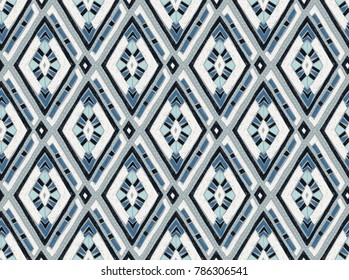 Quilting, patchwork, Indian embroidery, seamless vector geometric pattern. Ethnic vertical ornament. Tribal vector texture. Indian, Mexican, folk pattern with diamonds and triangles.